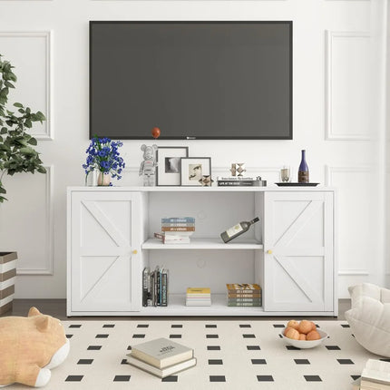FurnitureZ l  65" Metal Farmhouse Entertainment Center TV Stand for Living Room