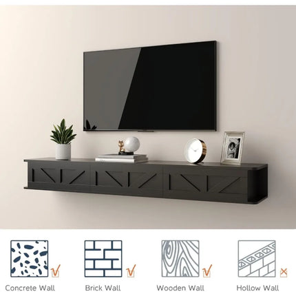 FurnitureZ l  Floating TV Stand for Living Room, Bedroom