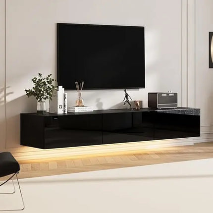 FurnitureZ l  63 Inch Wide Floating TV Stand for Living Room, Bedroom