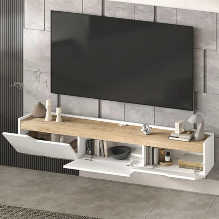 FurnitureZ l  Modern Wall-Mounted Floating TV Stand for Living Room, Bedroom