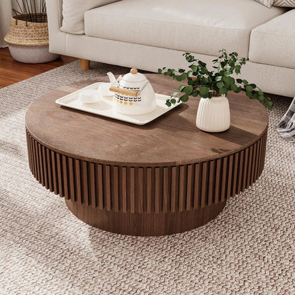 FurnitureZ l  35.43" Round Coffee Table Series for Living Room