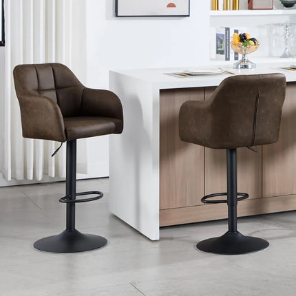 FurnitureZ l  Modern Leather Counter Height Bar Stools for Dining Room