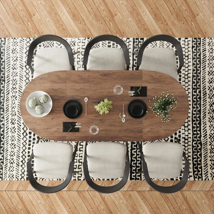 FurnitureZ l  70.86" Oval Dining Table for 6-8 People for Dining Room