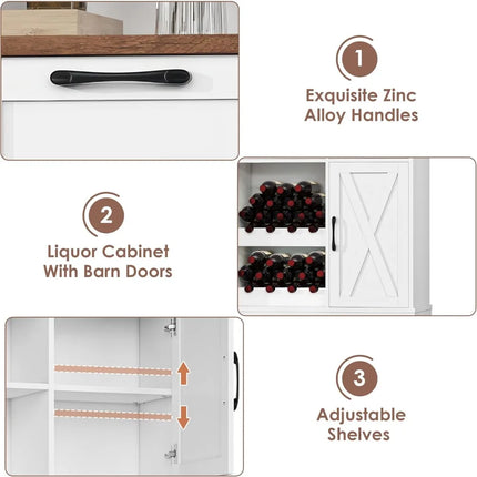 FurnitureZ l 72" Large Kitchen Pantry Storage Cabine for Kitchen