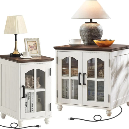 FurnitureZ l  18'' Narrow Side Table and 24" Large Sofa Side Table for Bedroom, Living Room