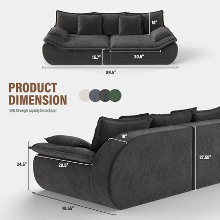 FurnitureZ l  2-Seater Modular Sectional Sofa
