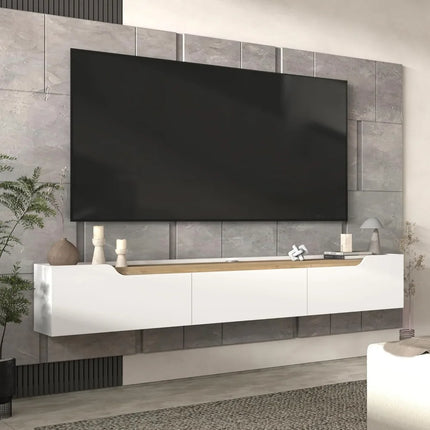 FurnitureZ l  Modern Wall-Mounted Floating TV Stand for Living Room, Bedroom
