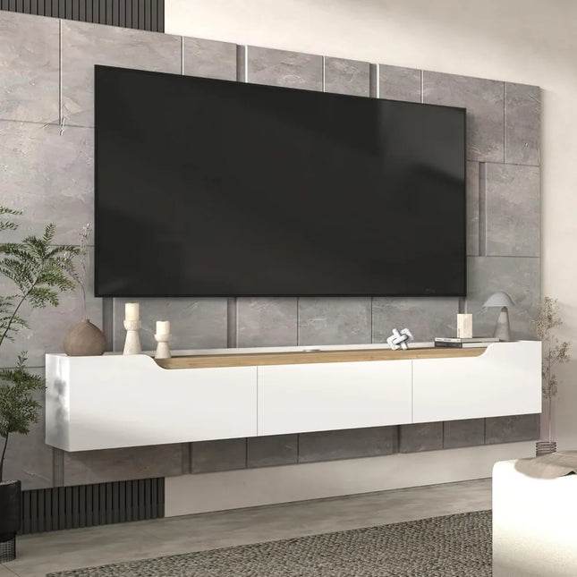 FurnitureZ l  Modern Wall-Mounted Floating TV Stand for Living Room, Bedroom