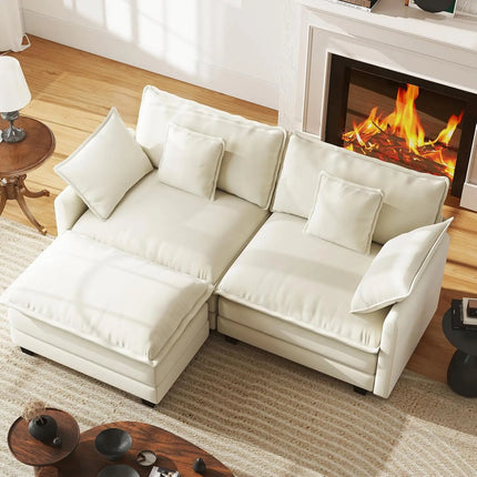 FurnitureZ l  111.4” Cloud Modular Sectional Sofa for Living Room