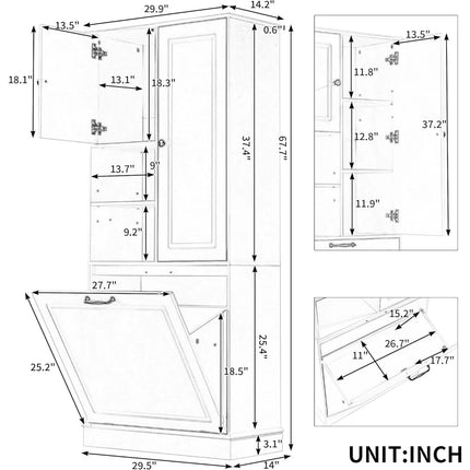 FurnitureZ l  Tall Storage Cabinet for Bathroom