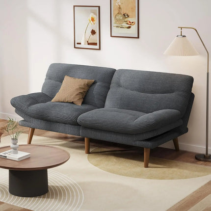 FurnitureZ l  66" Convertible Futon Sofa Bed for Living Room