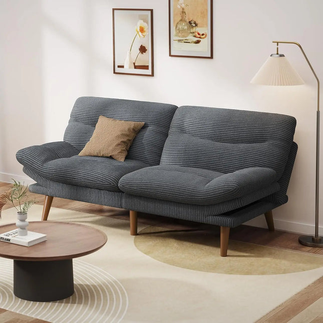 FurnitureZ l  66" Convertible Futon Sofa Bed for Living Room