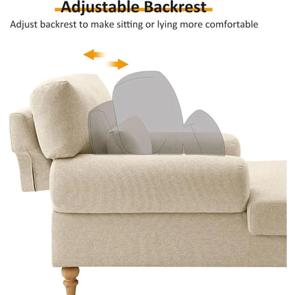 FurnitureZ l  Modern Chaise Lounge Sofa Chair for Living Room