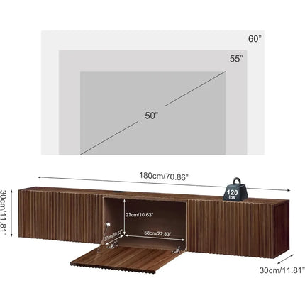 FurnitureZ l  Modern Wall-Mounted TV Stand for Living Room, Bedroom