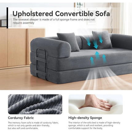 FurnitureZ l  Convertible Folding Mattress Sofa Bed for Living Room