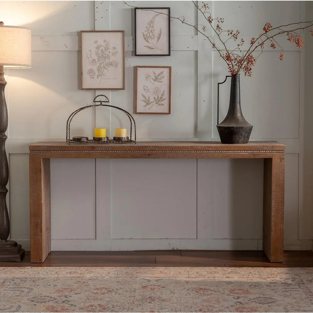 FurnitureZ l  64" Wooden Rectangular Sofa Table Series for Living Room