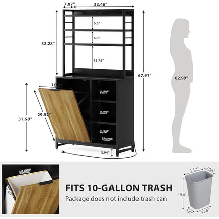 FurnitureZ l  Tilt Out Trash Can Cabinet for Kitchen, Dining Room