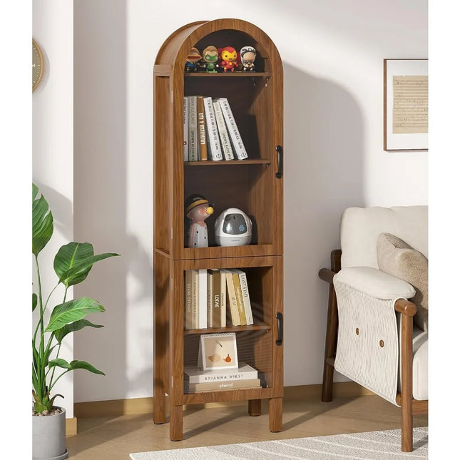 FurnitureZ l  Tall Arched Display Book Cabinet for Living Room