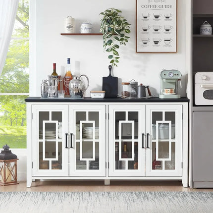 FurnitureZ l  63" Large Sideboard Buffet Cabinet with Storage for Dining Room