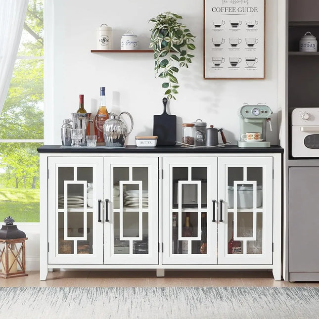 FurnitureZ l  63" Large Sideboard Buffet Cabinet with Storage for Dining Room