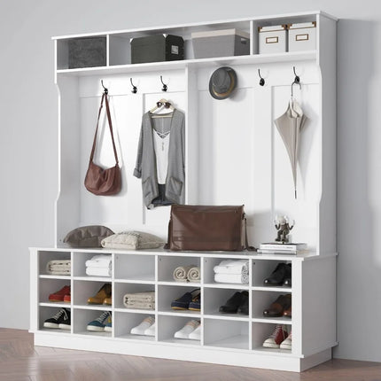FurnitureZ l  Hall Tree Storage Organizer for Entryway