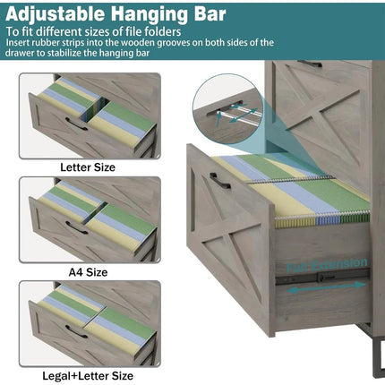 FurnitureZ l  2 Drawer Lateral File Cabinet for Home Office