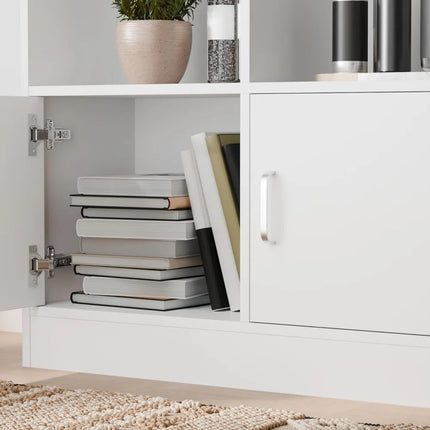 FurnitureZ l  70" Tall White Bookshelf for Living Room, Home Office