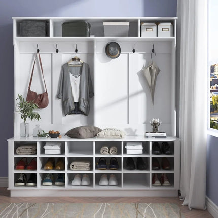 FurnitureZ l  Hall Tree Storage Organizer for Entryway