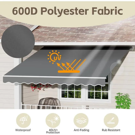 FurnitureZ l  8.2' x 6.5' Awning for Patio for Outdoor