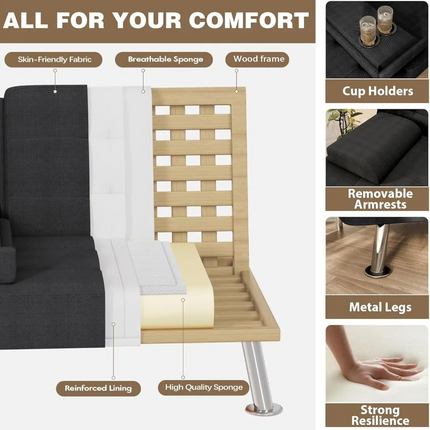 FurnitureZ l  Futon Sofa Bed for Bedroom