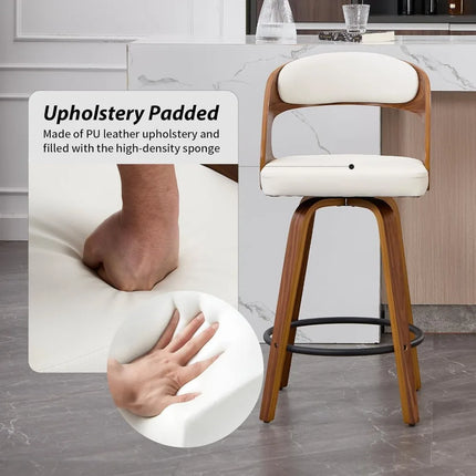 FurnitureZ l  26" Swivel Bar Stools Set of 2 for Dining Room