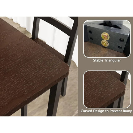 FurnitureZ l  Solid Wood Dining Table Set for 4 for Dining Room