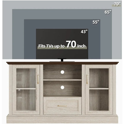FurnitureZ l  70" Farmhouse Style Entertainment TV Stand for Living Room