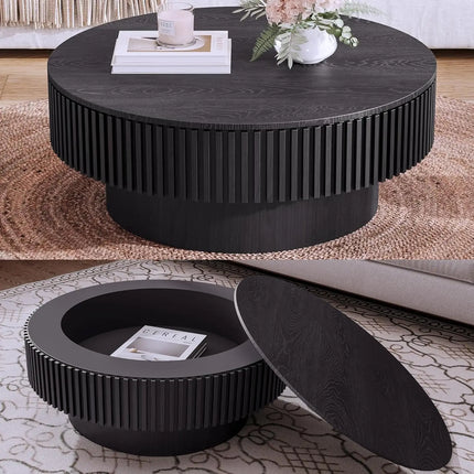 FurnitureZ l  35.43" Round Coffee Table Series for Living Room