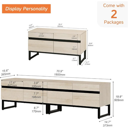 FurnitureZ l  Contemporary Wood TV Stand for Living Room