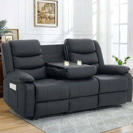 FurnitureZ l  Recliner Sofa, Recliner Loveseat with Console for Living Room
