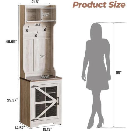 FurnitureZ l  Maupvit Entryway Hall Tree with Shoe Storage