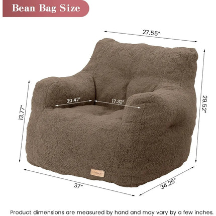 FurnitureZ l  Bean Bag Sofa with Tufted Soft Stuffed Filling for Bedroom