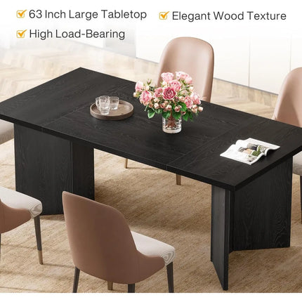 FurnitureZ l  63" Dining Table for 4-6 for Dining Room