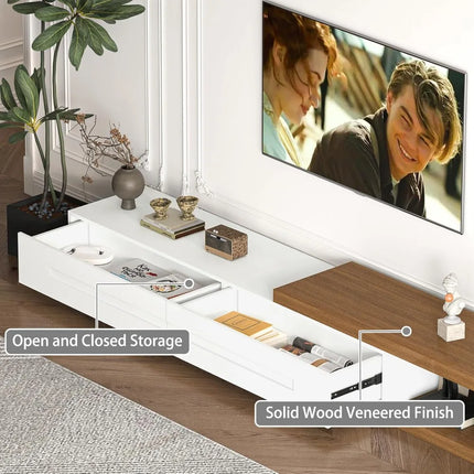 FurnitureZ l  Modern Wood TV Stand for Living Room, Bedroom