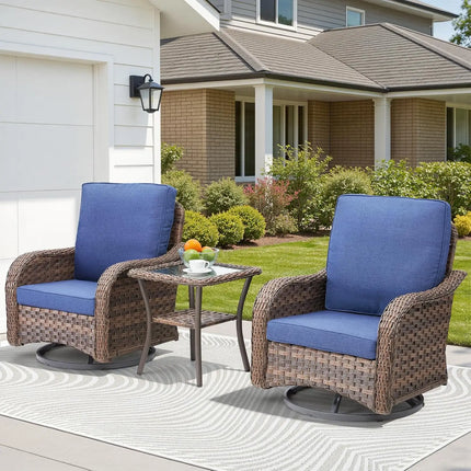FurnitureZ l  Outdoor Patio Couch Wicker Sofa with Rattan Side Table
