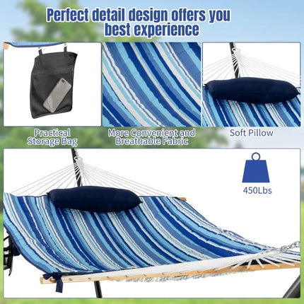 FurnitureZ l  Double Hammock with Stand for Outdoor