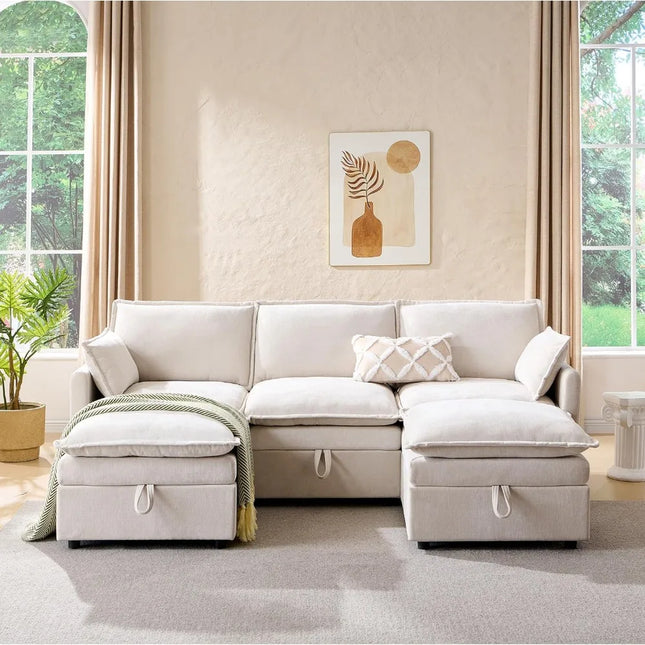 FurnitureZ l  88.98" Sectional Sofa Couches for Living Room