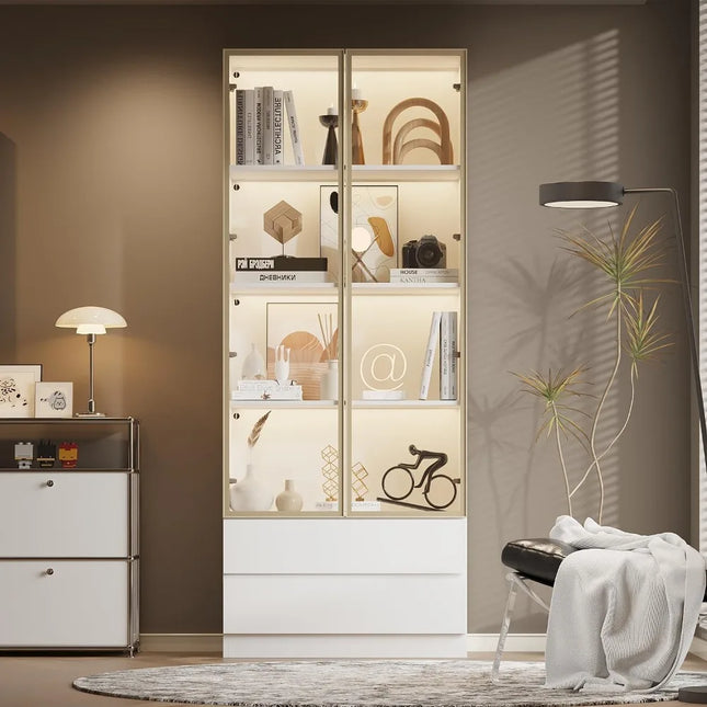 FurnitureZ l  Wooden Display Cabinet for Living Room, Dining Room