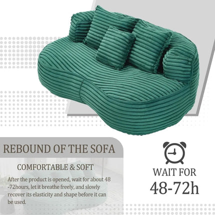 FurnitureZ l  64" High-Back Lounger Bean Bag Sofa for Living Room