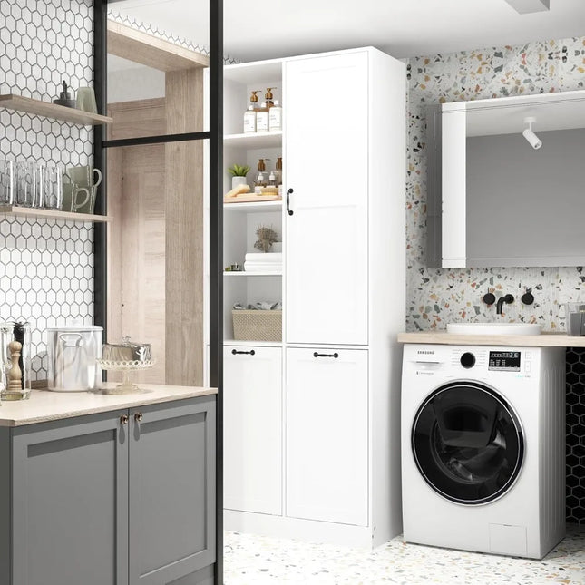 FurnitureZ l Tall Storage Cabinet for Bathroom