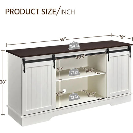 FurnitureZ l  Farmhouse Style TV Stand for Living Room, Bedroom