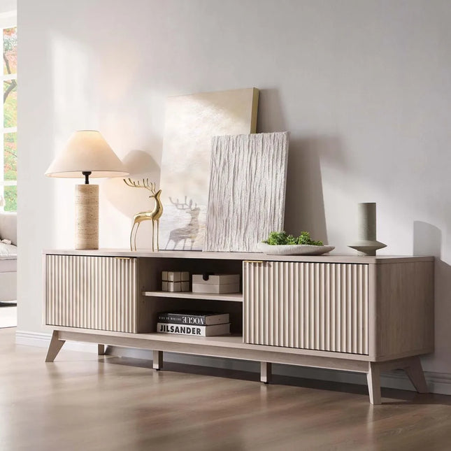 FurnitureZ l  70" Mid-Century Modern TV Stand for Living Room, Bedroom