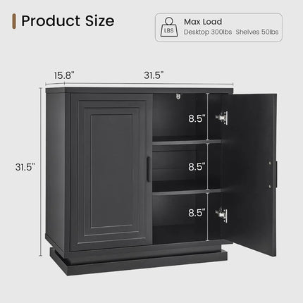 FurnitureZ l  Wide 31.5" Sideboard Buffet Cabinet with Storage for Living Room, Dining Room