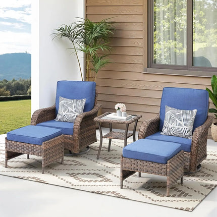 FurnitureZ l  Outdoor Patio Couch Wicker Sofa with Rattan Side Table